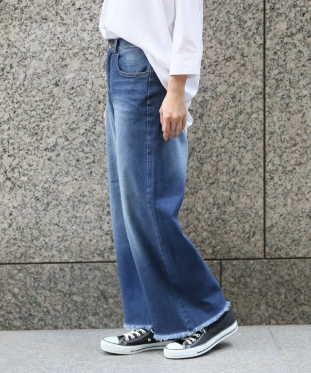 LEPSIM フリンジワイドデニムパンツ 723239