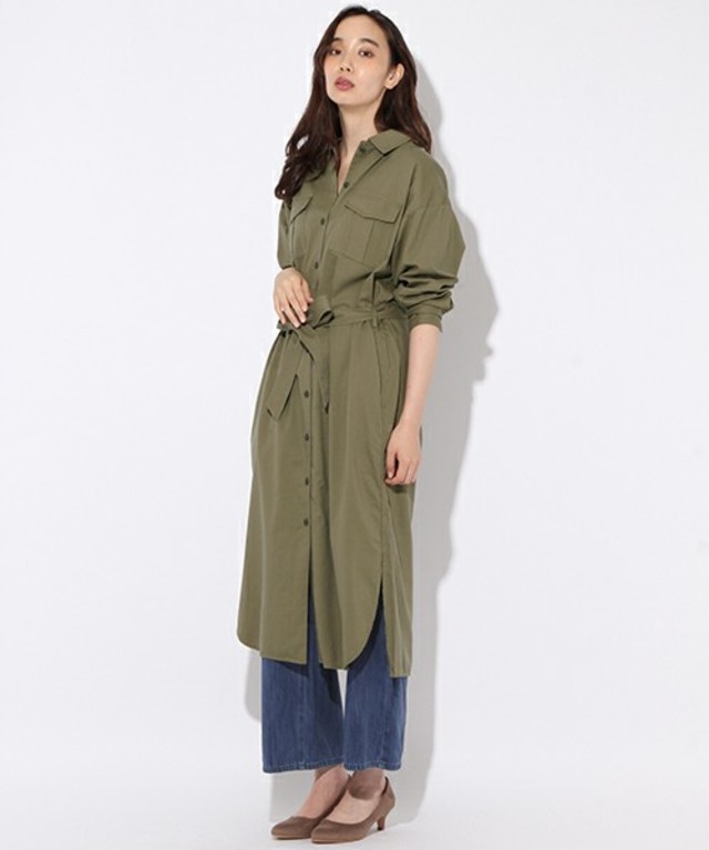 ⑦niko and... ミリシャツロングワンピース