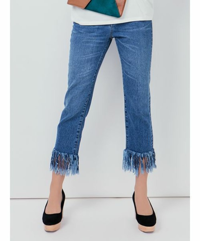 LAGUNAMOON フリンジデニムパンツ