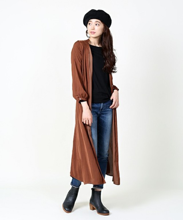 FREAK'S STORE 2wayサテンロングシャツワンピース