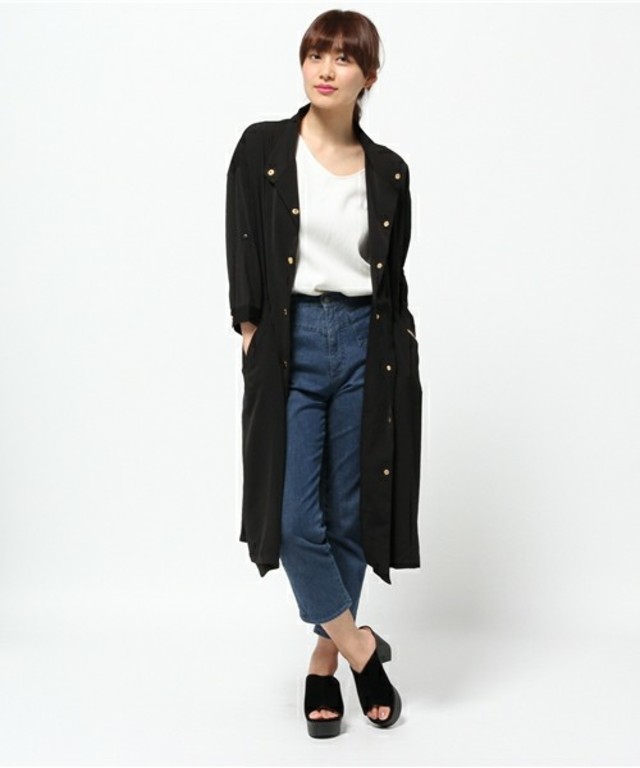 ロールアップスリーブドローストリングジャケット