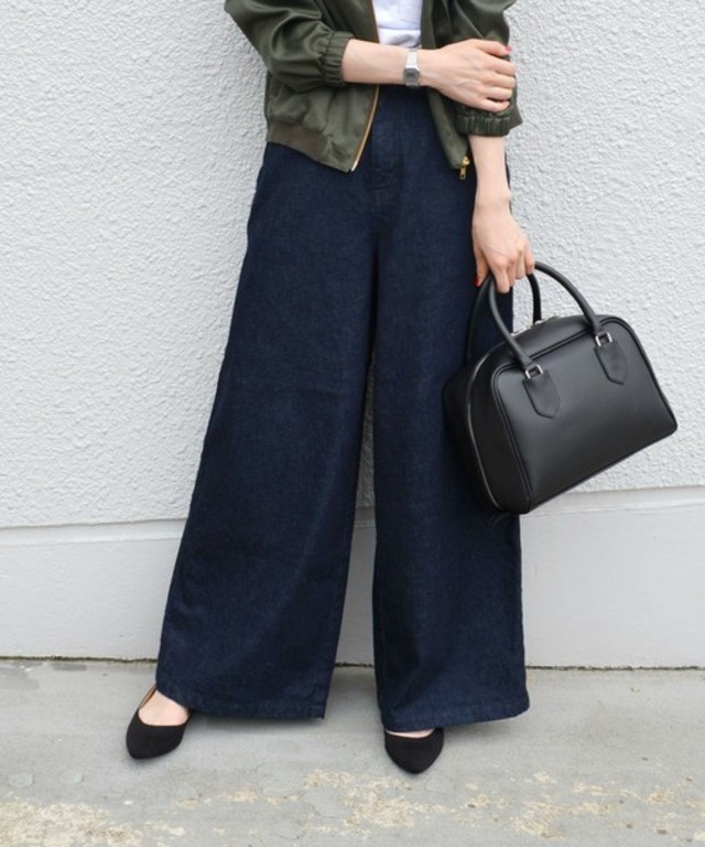 liflattie ships:12OZ デニム ワイドパンツ ◇