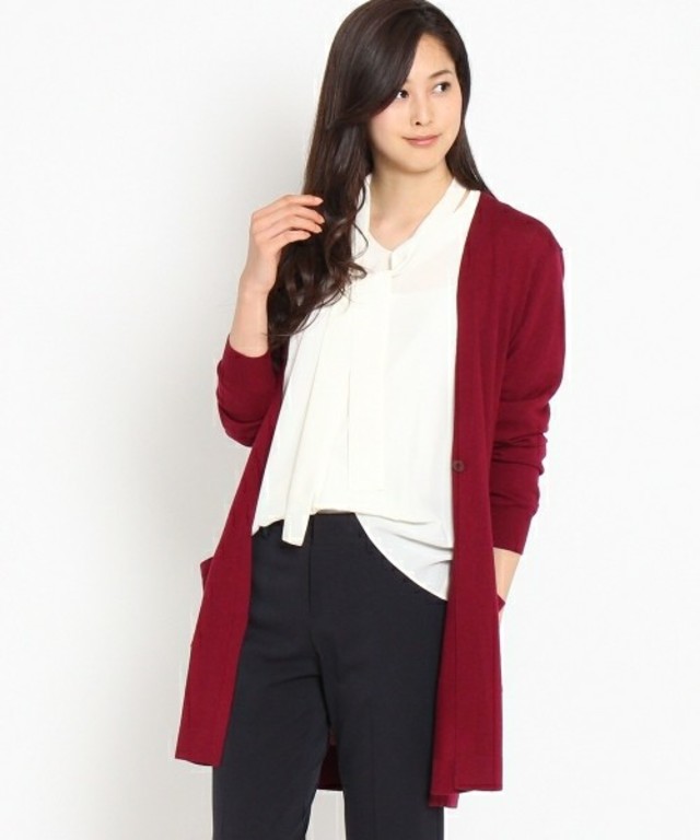 ウォッシャブルシルクカシミヤロングカーディガン