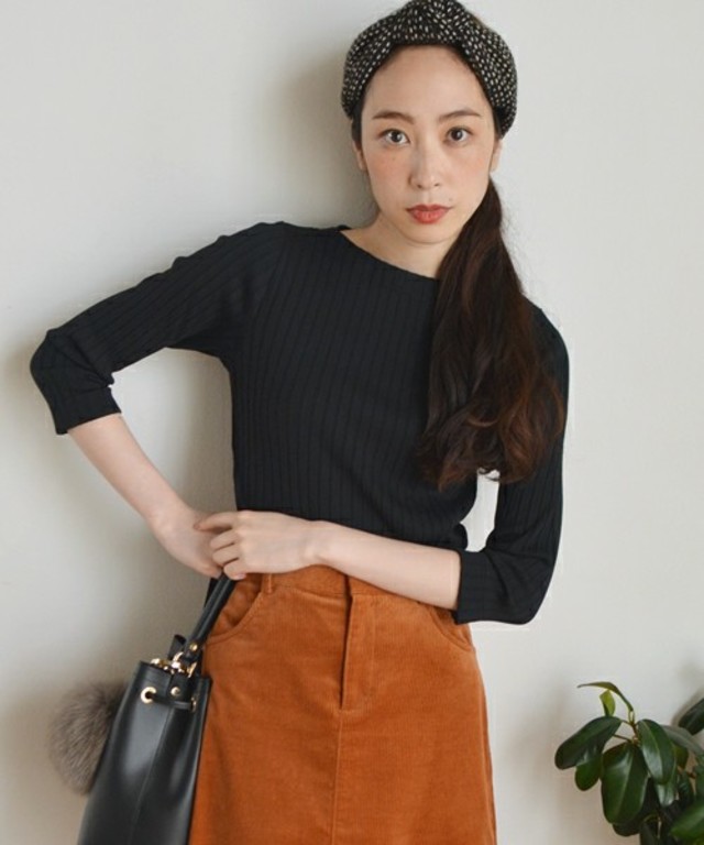 SHIPS for women コットンハリヌキボートネック