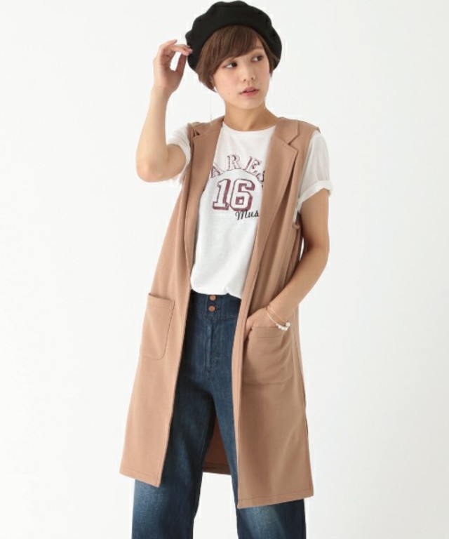 earth music&ecology 【2016Autumn】テーラードロングジレ