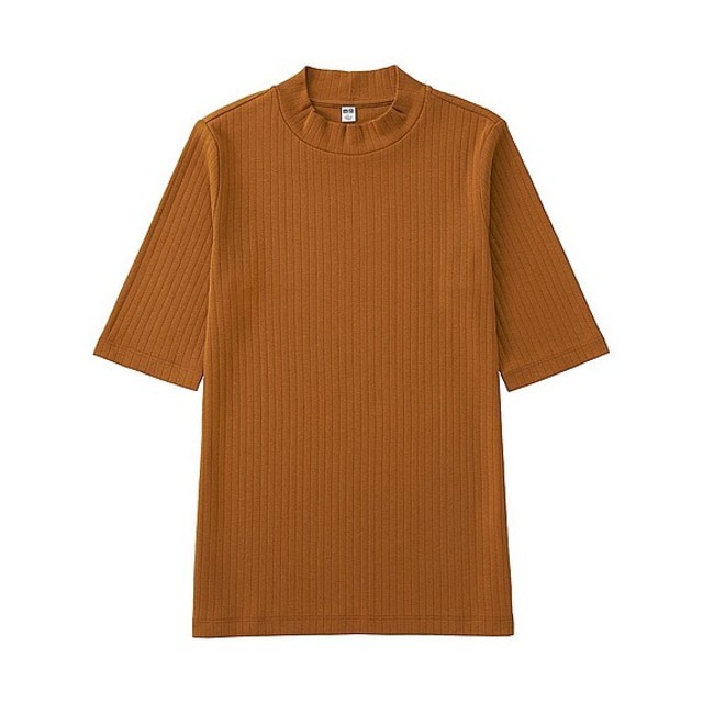 リブハイネックT(5分袖)
