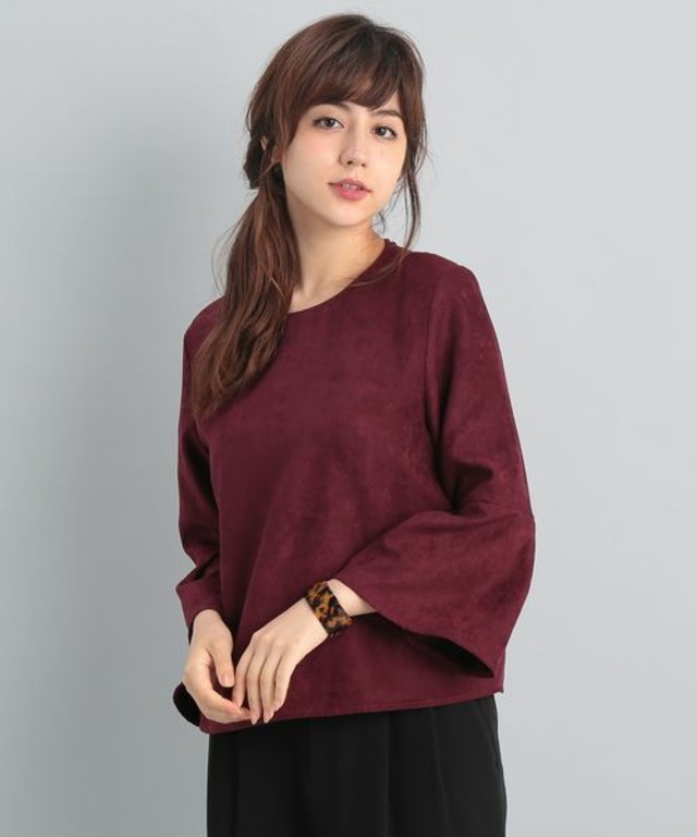ROPE' PICNIC スエードタックフレアスリーブブラウス