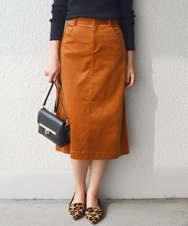 SHIPS for women ワイドコーデュロイスカート