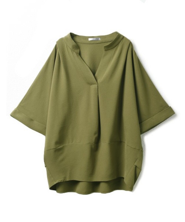 philter 　[贅沢ジョーゼット]5分袖スキッパーシャツ