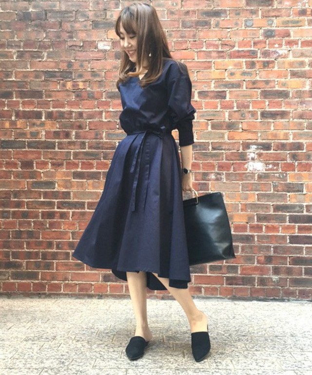 RANDA　ボリュームデザインスリーブシャツワンピース