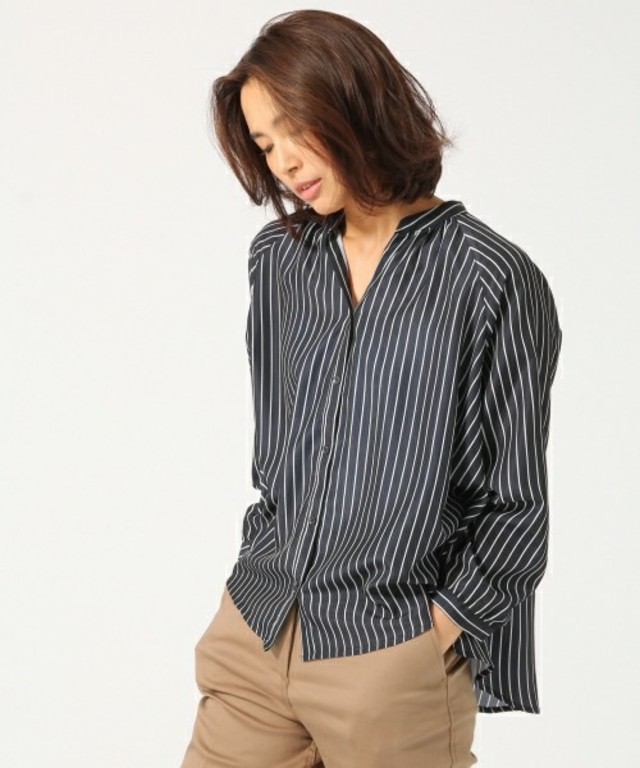 GLOBAL WORK ギャザーブラウス長袖