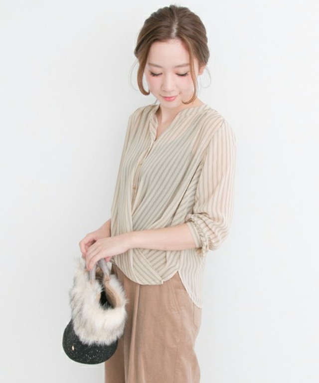 URBAN RESEARCH UR Acuta 8分袖バー釦ブラウス