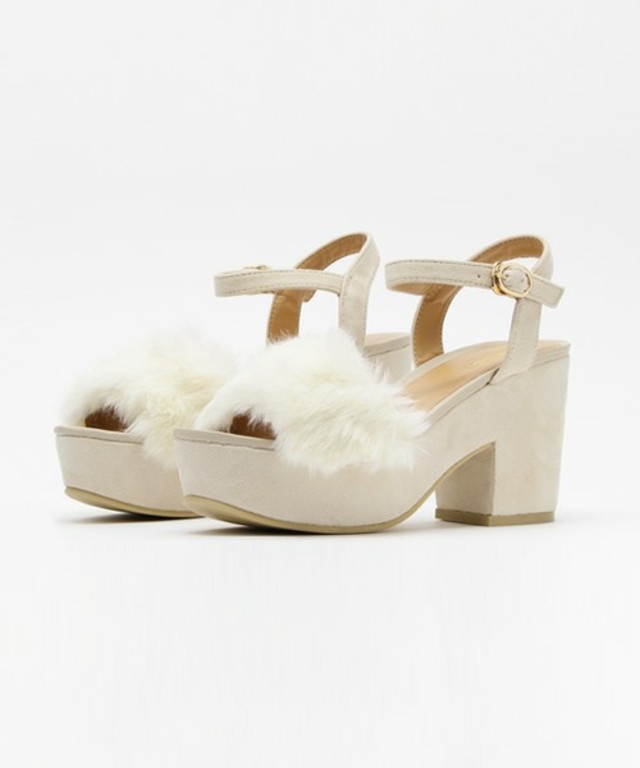 Heather  フェイクファーサンダル