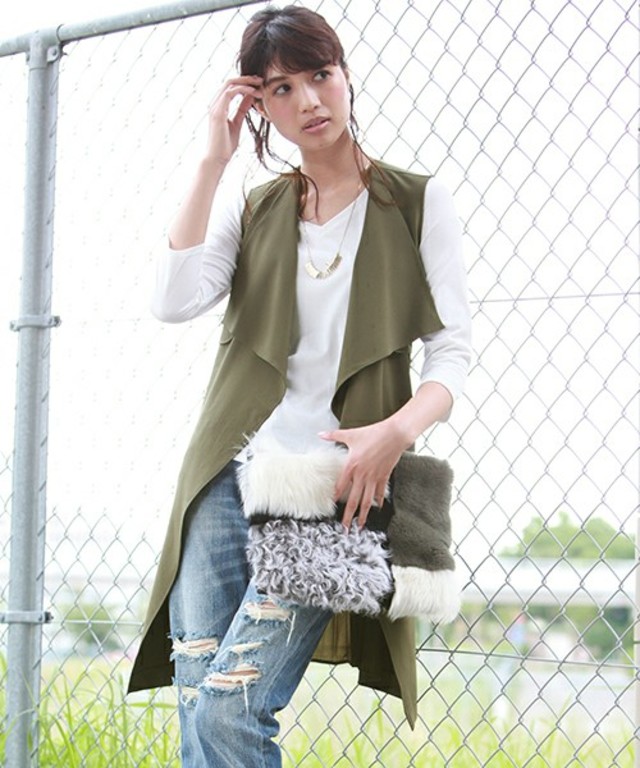 ロングTシャツ付ジレアンサンブル