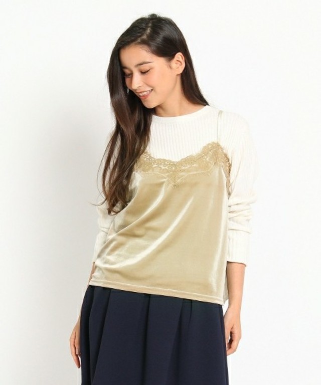 ベロアレースキャミソール