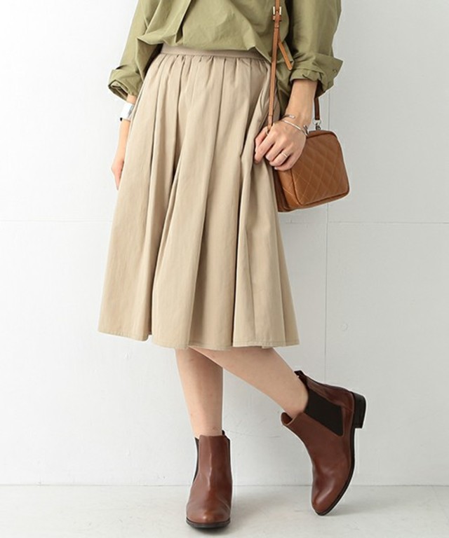 Ray BEAMS / タック ギャザー フレア スカート