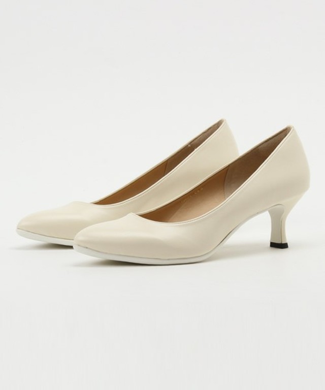 chumchum　ホワイトモールドソールポインテッドプレーンパンプス