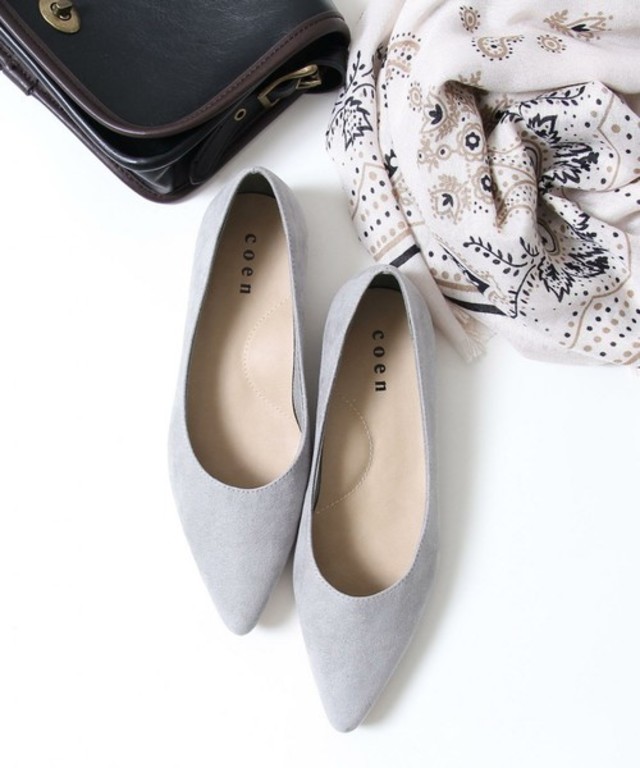 coen ポインテッドフラットシューズ