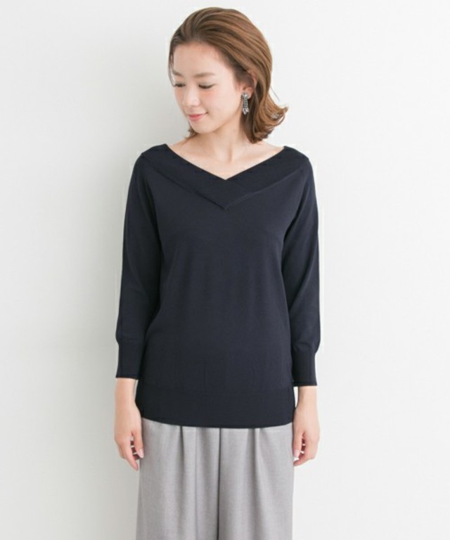 URBAN RESEARCH UR Vネックオフショルニット