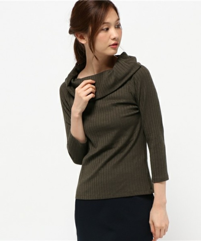 CLEAR IMPRESSION ワイドハイネックカットソー