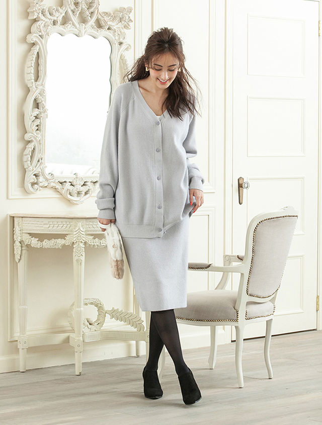 カーディガンニットアップ