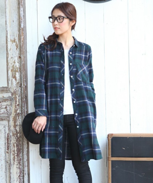 r.p.s 先染チェックシャツワンピース