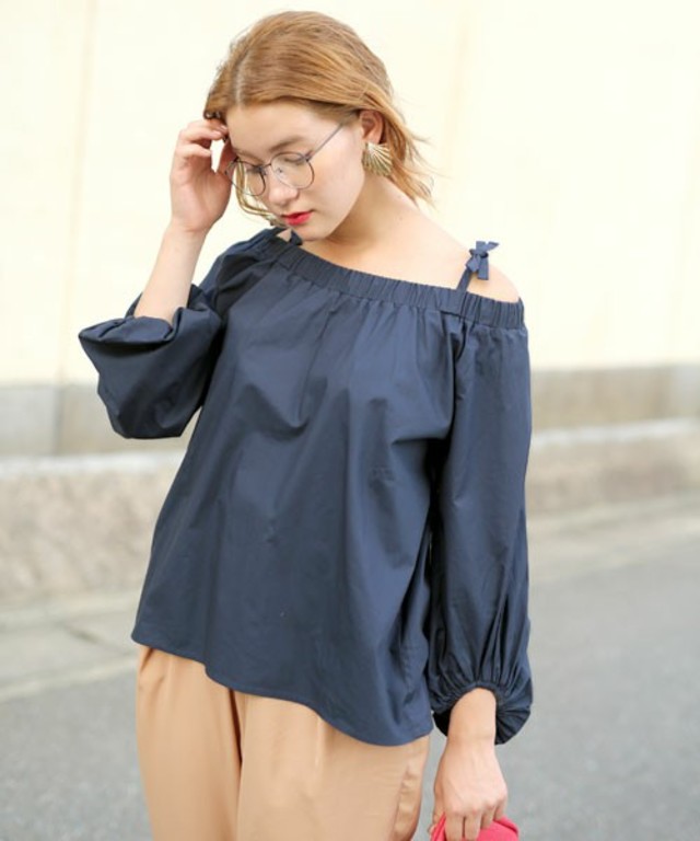 select MOCA バルーン袖オフショルダーブラウス