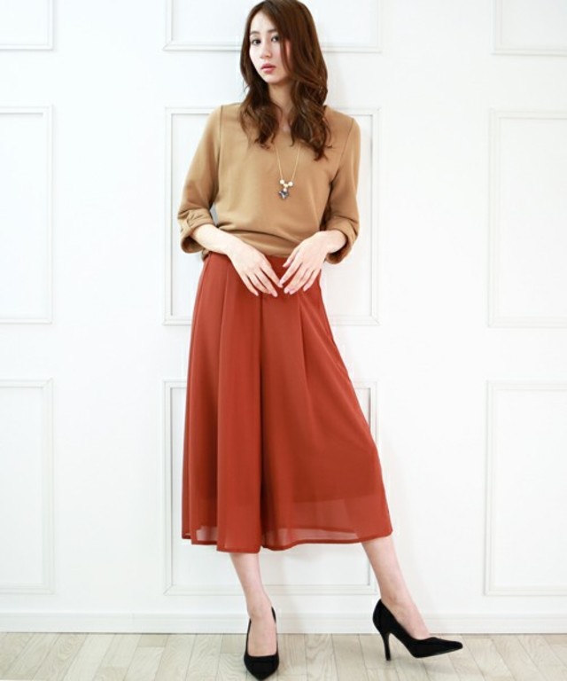 clear 無地ジョーゼットスカーチョ