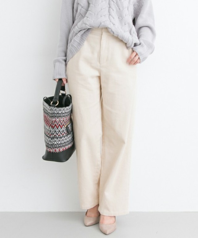 コーデュロイセミワイドパンツ