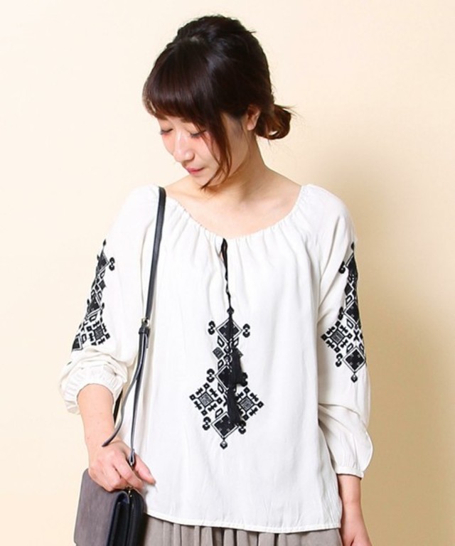 coen / エンブロイダリー刺繍ブラウス