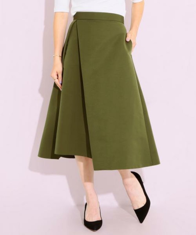 Demi-Luxe BEAMS / グログラン アシメタックスカート