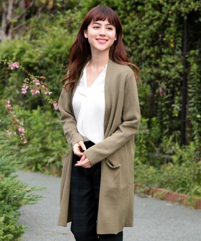 ViS ミラノリブ脇スリットコーディガン