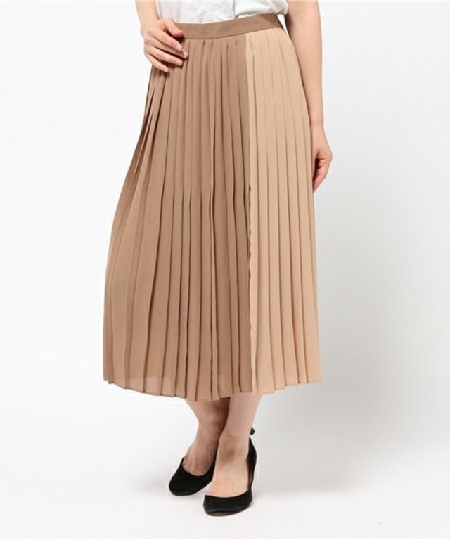 AULI　配色プリーツスカート