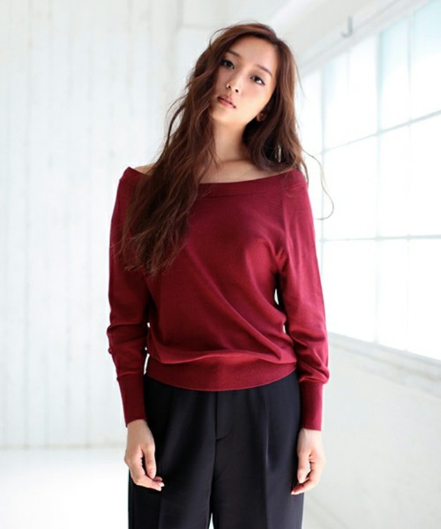 AZUL by moussy 前後2WAY長袖ニットPO