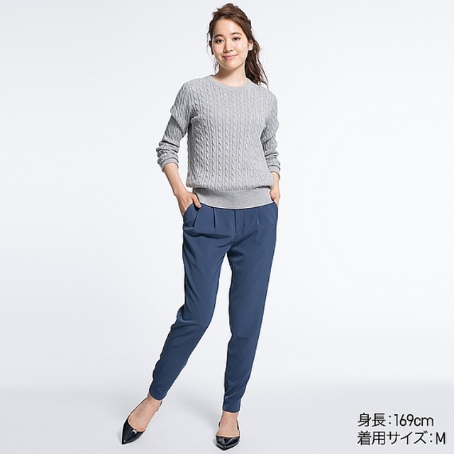 WOMEN コットンカシミヤケーブルセーター（長袖）