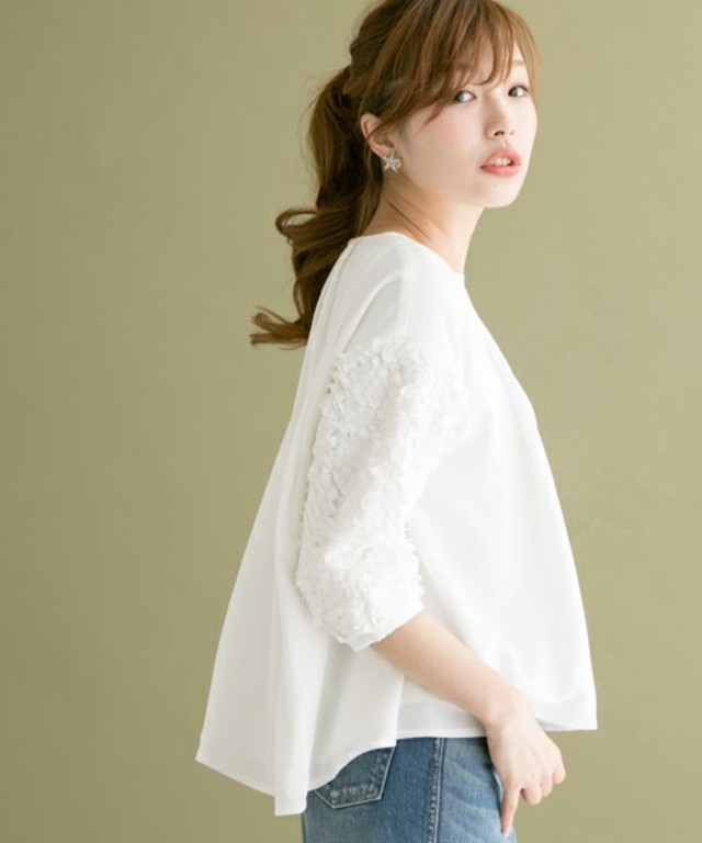 URBAN RESEARCH ROSSO レーススリーブプルオーバー