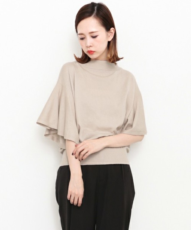 KBF　フレアスリーブBACKリボンニット