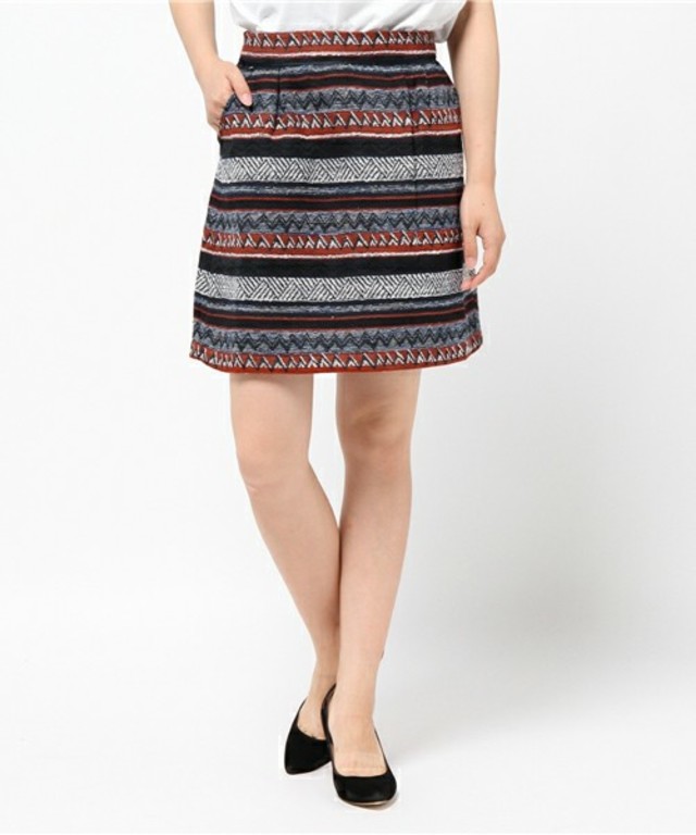 PAGEBOY ダークキリム柄台形スカート