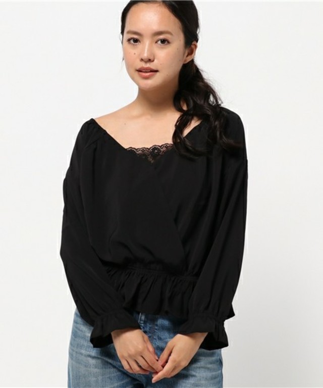 レースカシュクールブラウス