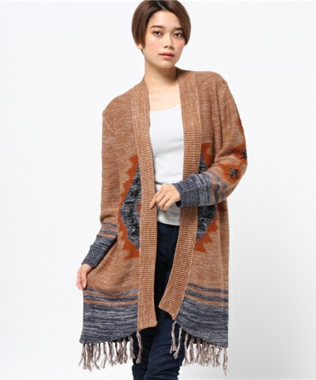 チャイハネ　トルコ・キリム風ロングコーディガン