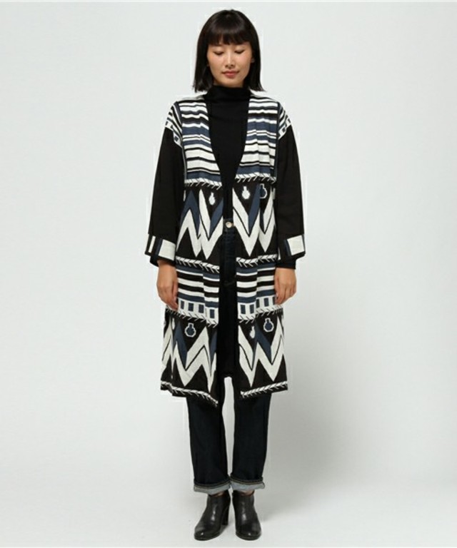 PAGEBOY キリム柄ロングカーディガン