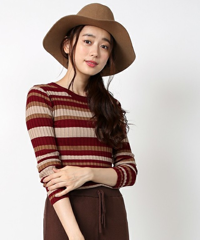 FREAK'S STORE マルチボーダーリブニット