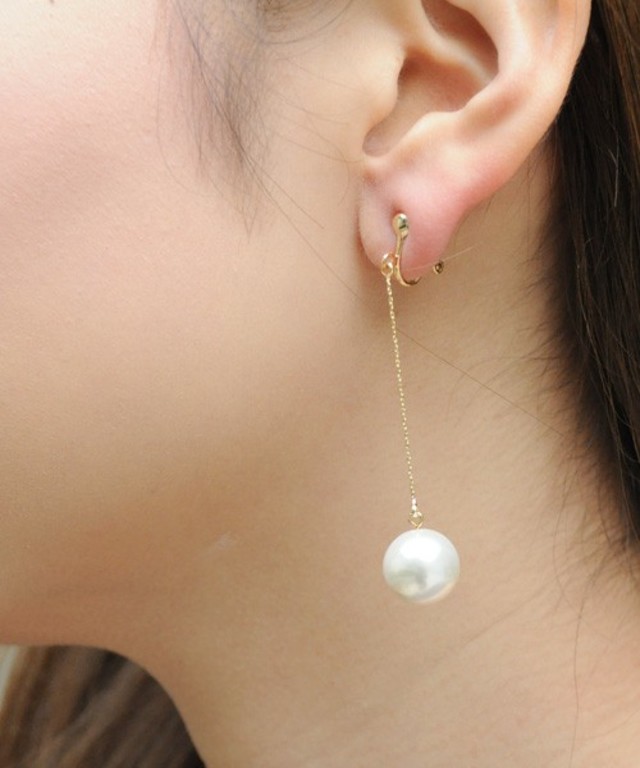 パール×チェーンイヤリング