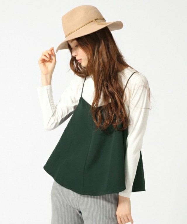 キャミレイヤードプルオーバー長袖