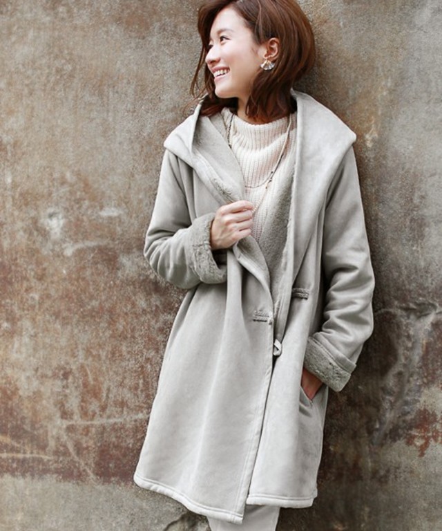 REAL CUB　ファイクムートンフーデットコーディガン