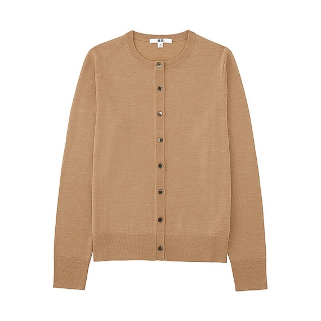 エクストラファインメリノクルーネックカーディガン