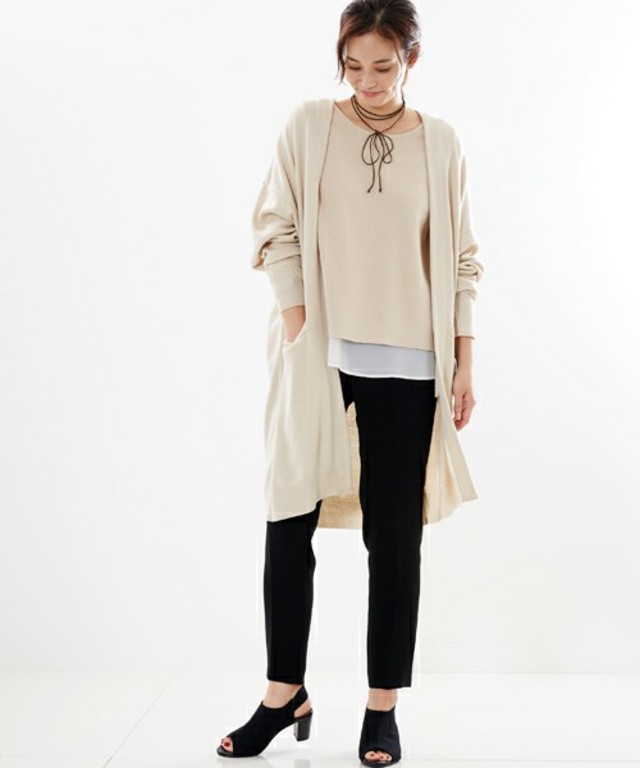 ウールブレンドドルマンニットカーデ