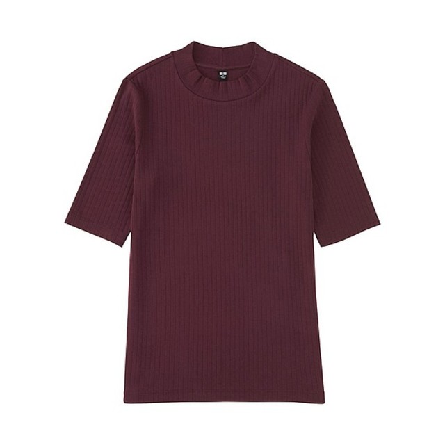 リブハイネックT(5分袖)