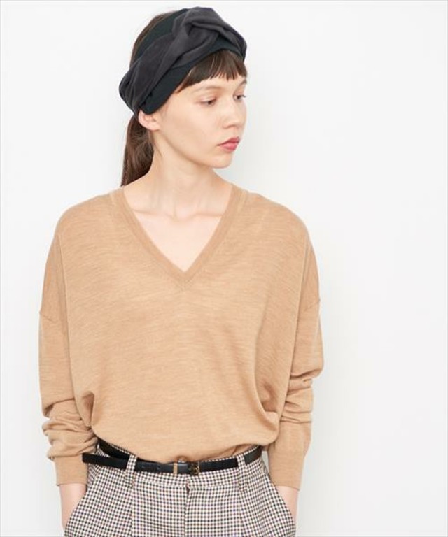 ウォッシャブルウールVネックプルオーバー