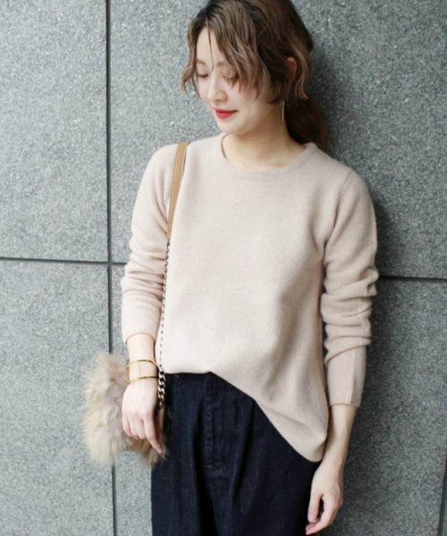 カシミヤ混フレアプルオーバー